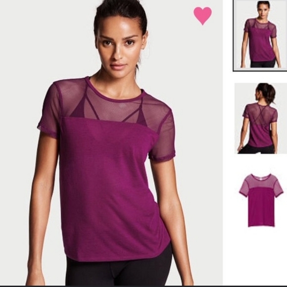 Victoria’s Secret Sport Violet Mesh Tee - Picture 1 of 5